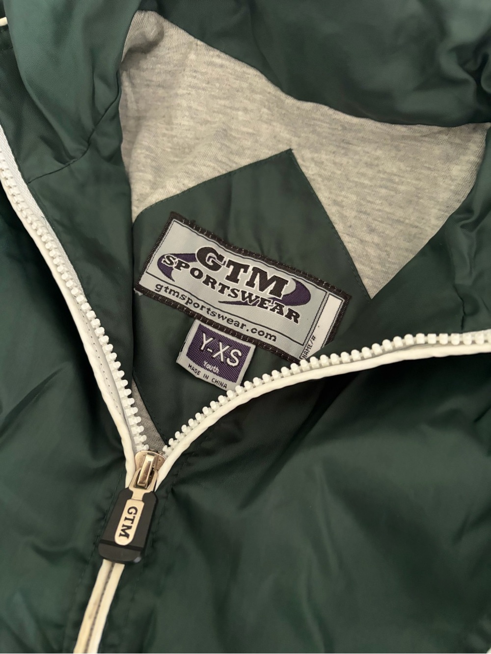 NWOT * Kids Dark Green Jacket with White Piping * Youth Sports - Picture 5 of 7